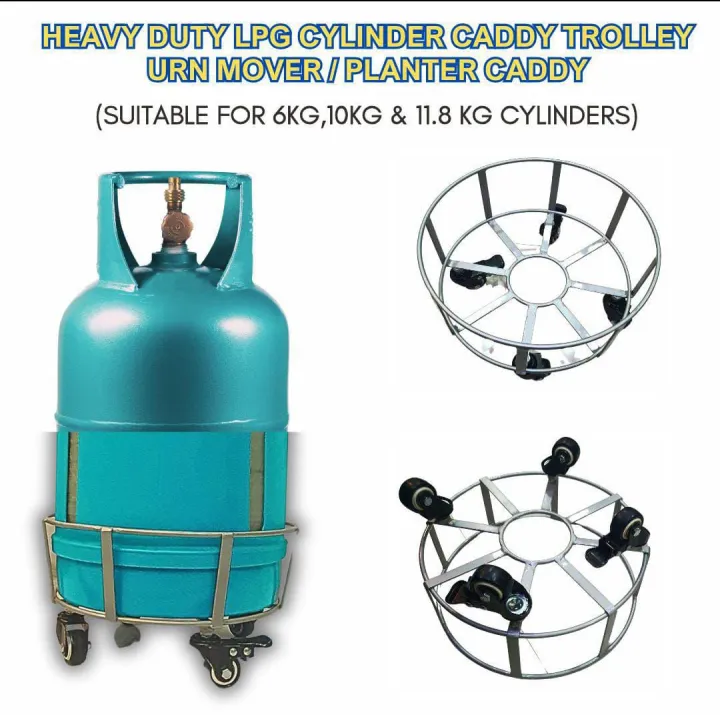 Multiple Use Caddy Trolley Dolly Stand on Wheels for Round Planter Pot / LPG Gas Cylinders